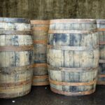 Used whiskey barrels in making craft beer
