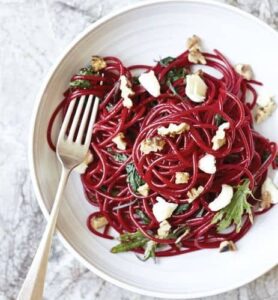 Noodles with Beetroot and Bourbon Sauce