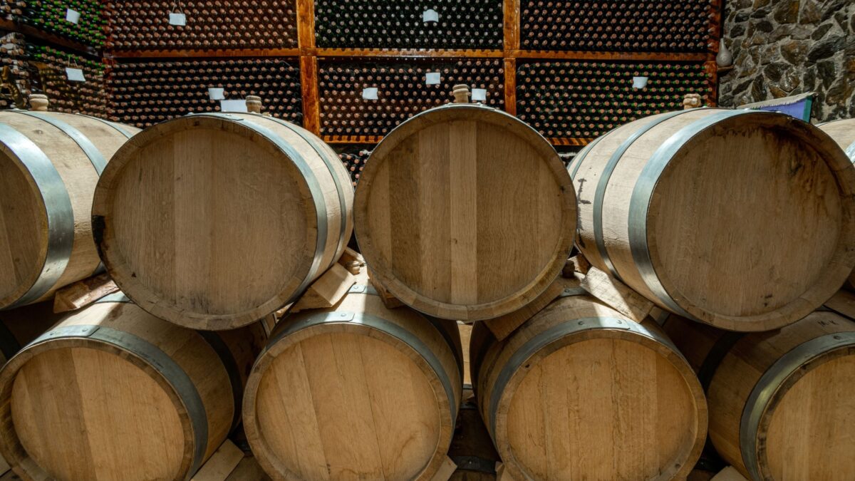 wooden wine barrels
