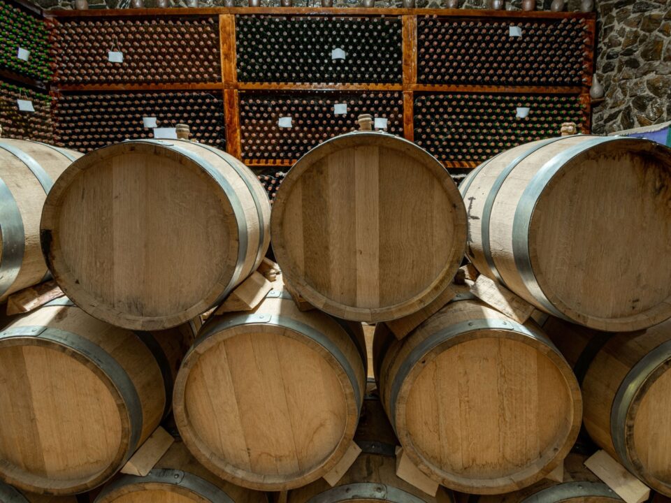 wooden wine barrels