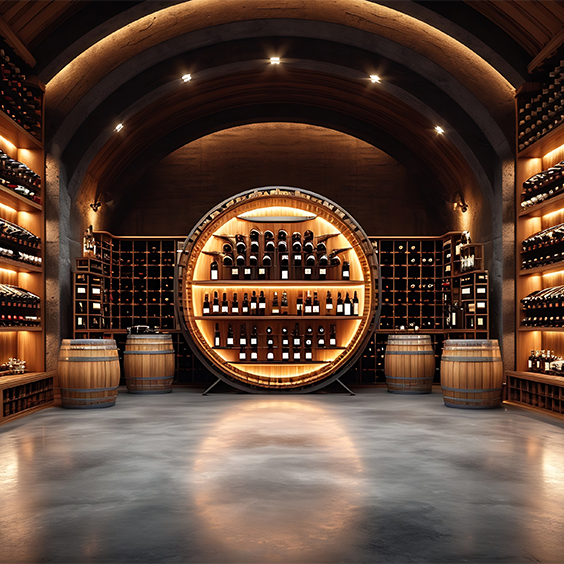 wooden barrels