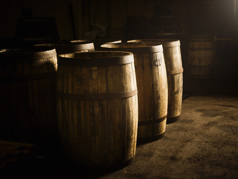 Wooden whisky casks